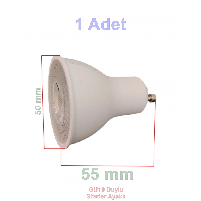 CATA  GU10 Duylu GÜNIŞIĞI 9w Çanak Led Spot Ampul 3000k (Starter Duylu)