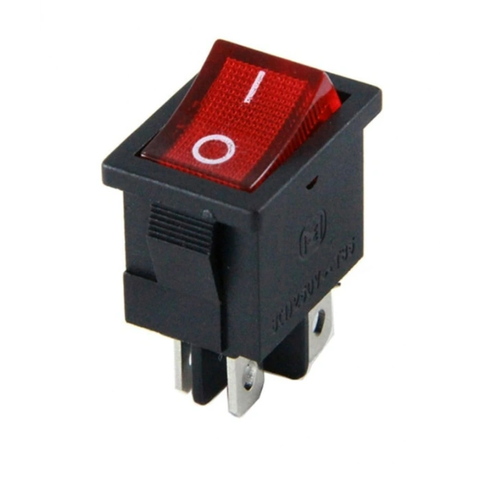 ENDER 0-1 Mini Geniş Işıklı Anahtar Kırmızı 4 Pinli