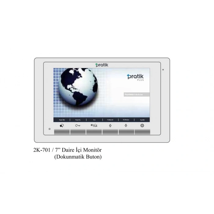 PRATİKPLUS Daire İçi 7 İnç Görüntülü Diafon Sistem Monitörü (17.5cm Daire İçi Şube)