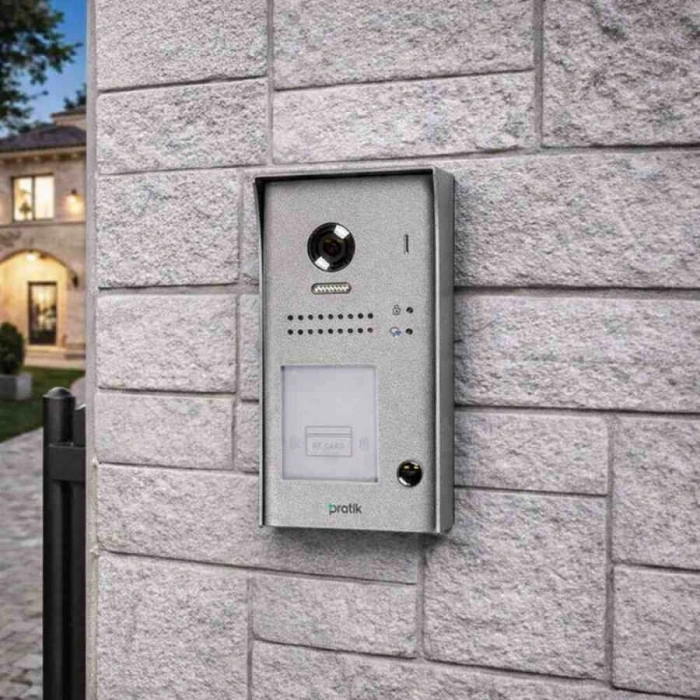 PRATİKPLUS  Villa Tek Butonlu Görüntülü Zil Paneli Temassız Kartlı Kapı Açtırma