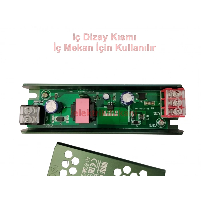 HOROZ Vespa-60 Süper Slim 12v Dc 5A Şerit Led Trafosu 60w IP20 (12 Volt 5 Amper 2.5mt ye Kadar Kullanım İçin Uygundur)