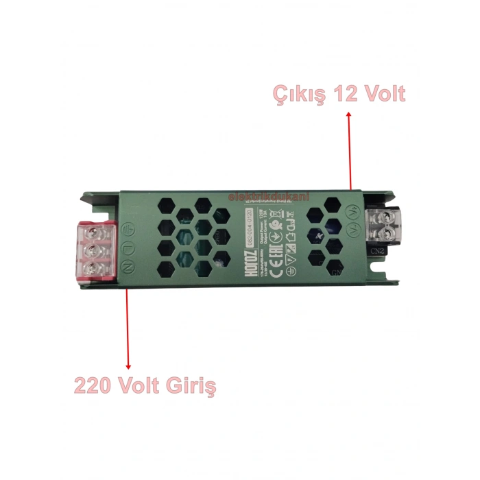 HOROZ Vespa-120 Süper Slim 12v Dc 10A Şerit Led Trafosu 120w IP20 (12 Volt 10 Amper 5mt ye Kadar Kullanım İçin Uygundur)