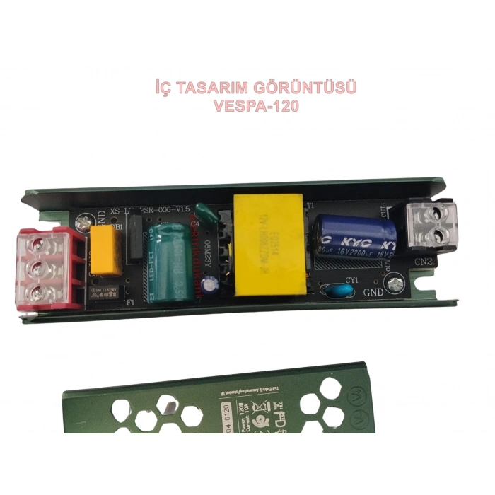 HOROZ Vespa-120 Süper Slim 12v Dc 10A Şerit Led Trafosu 120w IP20 (12 Volt 10 Amper 5mt ye Kadar Kullanım İçin Uygundur)