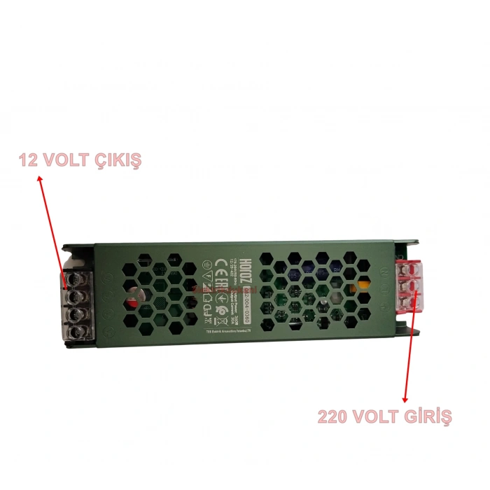HOROZ Vespa-360 Süper Slim 12v Dc 30A Şerit Led Trafosu 360w IP20 (12 Volt 30 Amper 15mt ye Kadar Kullanım İçin Uygundur)