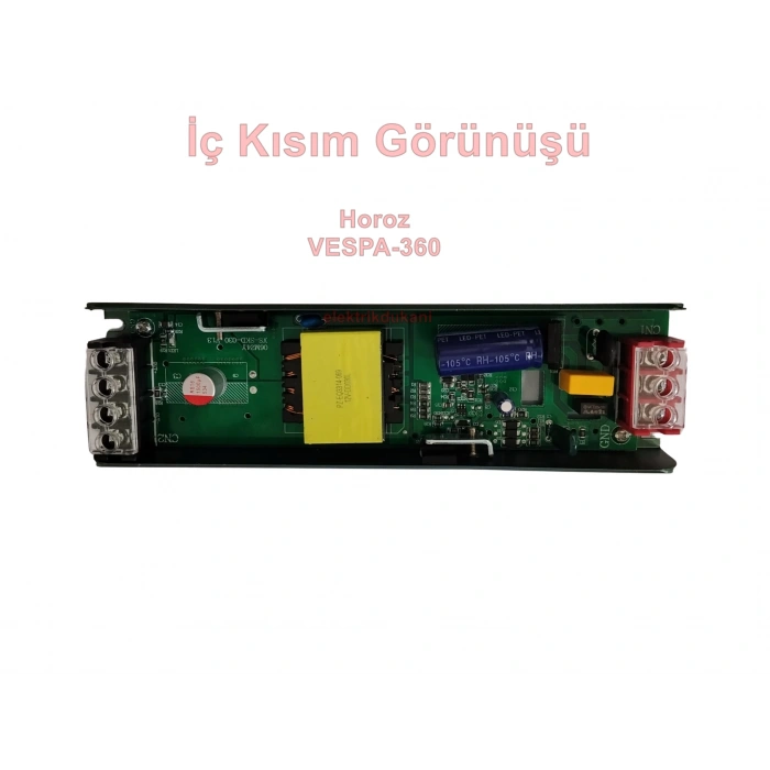 HOROZ Vespa-360 Süper Slim 12v Dc 30A Şerit Led Trafosu 360w IP20 (12 Volt 30 Amper 15mt ye Kadar Kullanım İçin Uygundur)