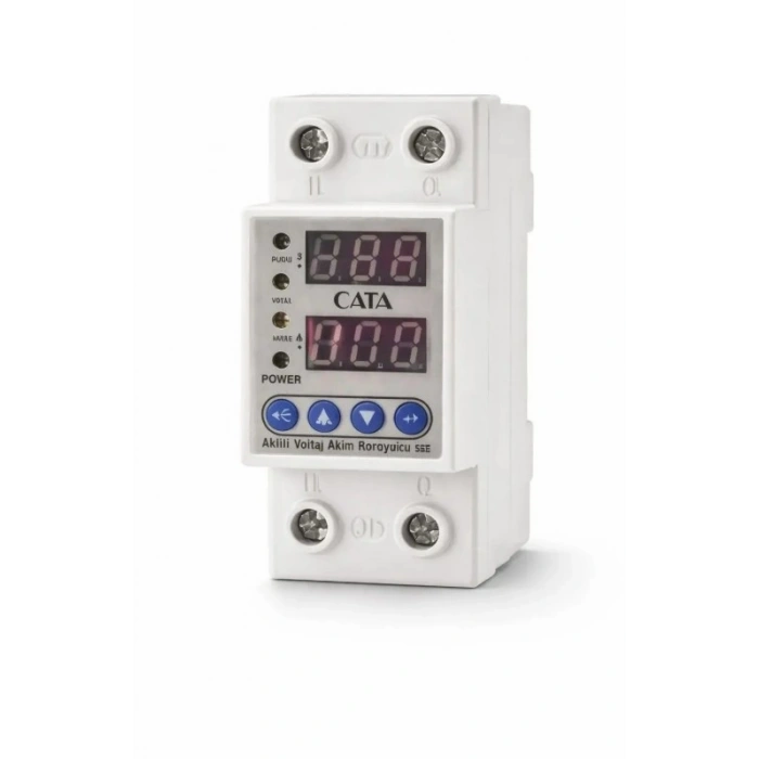 CATA 1x63A Monofaze Akıllı Voltaj ve Akım Koruma Rolesi Şebeke Giriş Voltaj Denetleyici 220 Volt 63 Amper