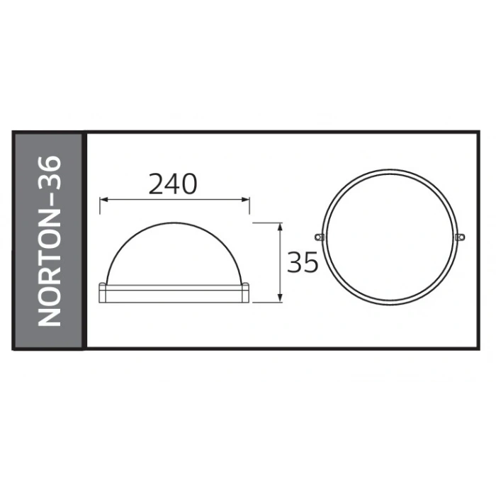 HOROZ Norton-36 36w BEYAZ Işık Yuvarlak Sıva Üstü Led Glop 8000k 3600lm 36 Watt 220V IP65 S. Ü. (Dış Mekan Su ve Toz Geçirmez)