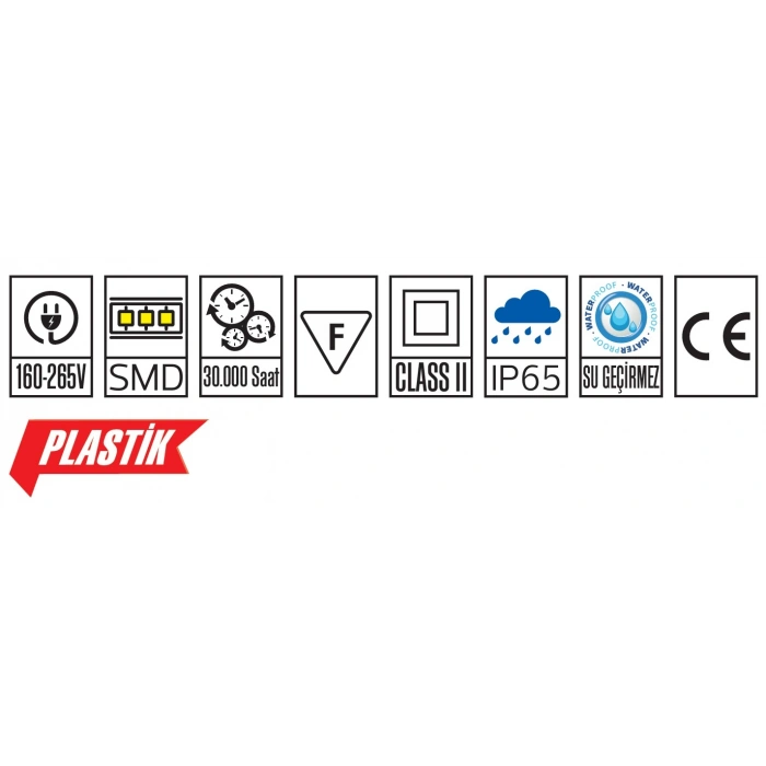 HOROZ Norton-36 36w BEYAZ Işık Yuvarlak Sıva Üstü Led Glop 8000k 3600lm 36 Watt 220V IP65 S. Ü. (Dış Mekan Su ve Toz Geçirmez)