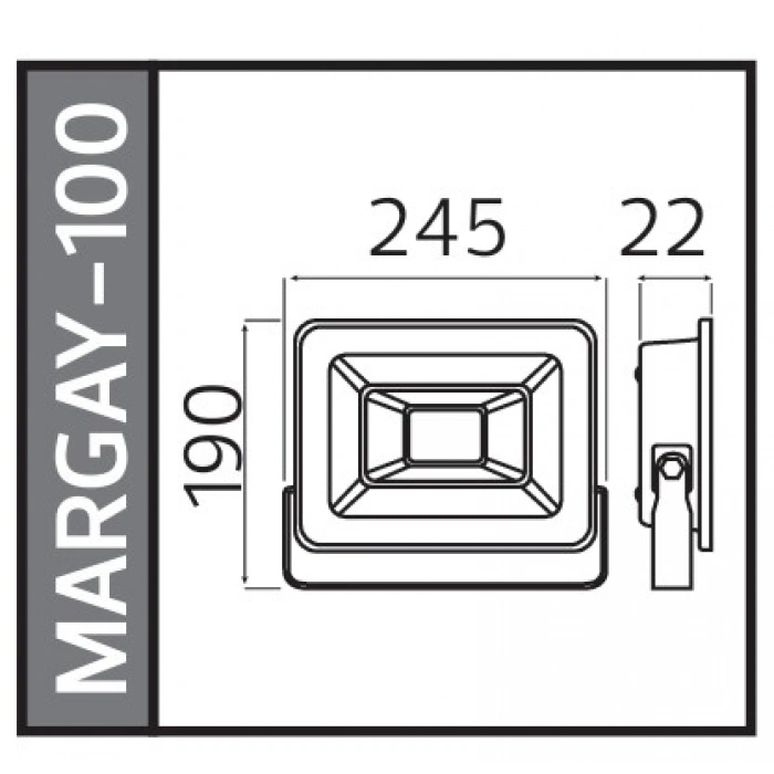 HOROZ Margay-100 100w BEYAZ Led Projektör SMD 6400k IP65 10.000lm (100 Watt 220 Volt)