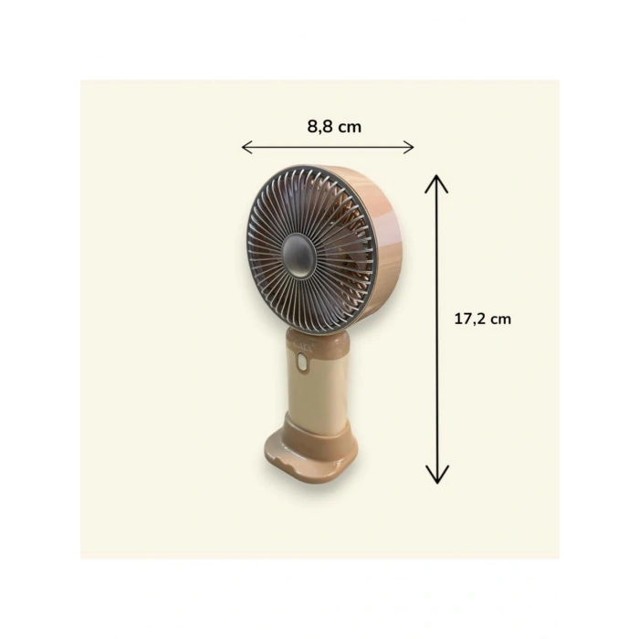 CATA Şarjlı Taşınabilir El Vantilatör 3 Kademe Hız Ayarı El Fanı 2 Watt IP-20 (Hand Fan USB / TYPE-C Şarj Girişli 9x17cm)