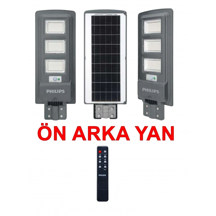 PHILIPS 400w Solar Ledli Sokak Lambası Armatür 6500k BEYAZ Işık 4000lm IP65 (Kumandalı Güneş Enerjili)