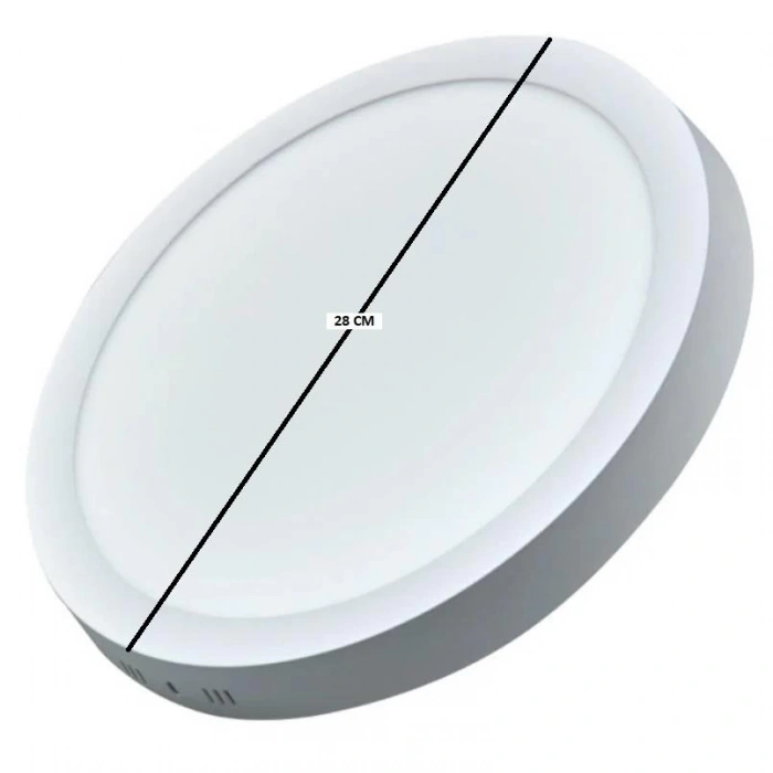 ACK 24w BEYAZ Kasa Günışığı Işık Yuvarlak Sıva Üstü Led Panel 3000k