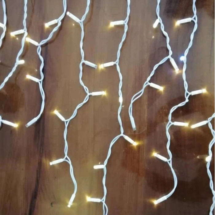 ACK Saçaklı Süsleme Ledi Günışığı 3500K Uzunluk 200cm Saçaklar 80/60/40cm 24 Saçak IP65 Beyaz Flaşlı Çakarlı