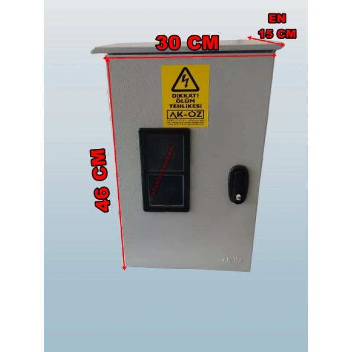 AKÖZ 1 Trifaze Sayaçlı Otomatlı Dar Şantiye Panosu Sıva Üstü 1 Trifaze 1 Monofaze Priz Yerli (Sac) ŞN-100