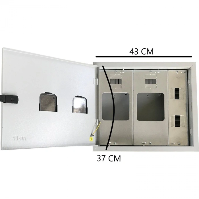 AKÖZ 2 Monofaze Sayaçlı 6 Otomatlı Sıva Altı Pano (Sac) S. A. 204