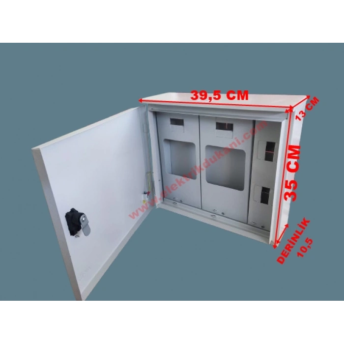 AKÖZ 2 Monofaze Sayaçlı 6 Otomatlı Sıva Üstü Pano (Sac) S. Ü. 214