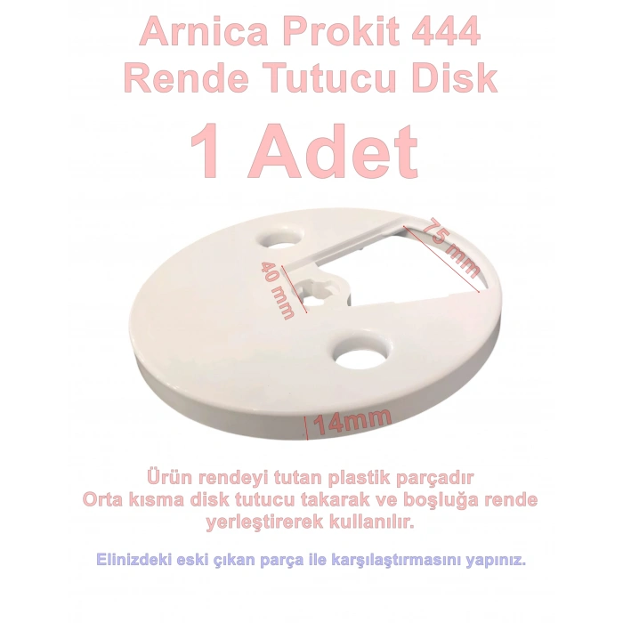 ARNİCA CO-UE Rende Tutucu Disk Beyaz (Prokit Mutfak Robotu Orjinal Ürün)