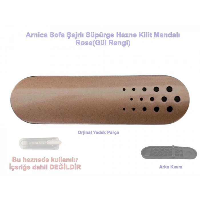 Arnica FL Sofa Hazne Kilit Mandalı ROSE (Gül Rengi) Renk (Yeni Tip Delikli Orjinal Ürün)
