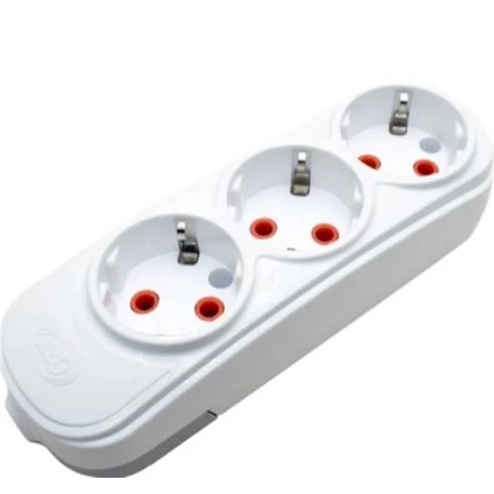 ARS Üçlü Topraklı Grup Priz Klemensli 3Lü Grup Priz (Duvara Vidalanabilen)
