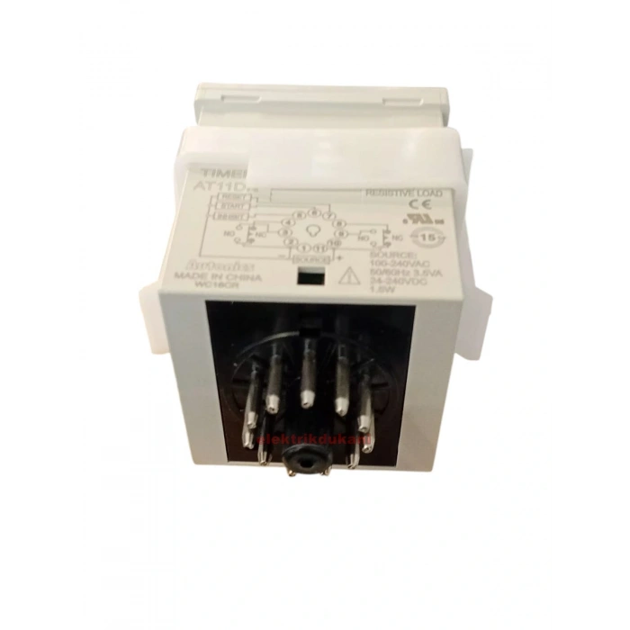 AUTONİCS 11 Pinli Endüstriyel Fonksiyonel Zaman Rolesi 100-240 VAC / 24-240 VDC (0.05 Saniyeden 100 Saat Zaman Ayarı Yapılabilir)