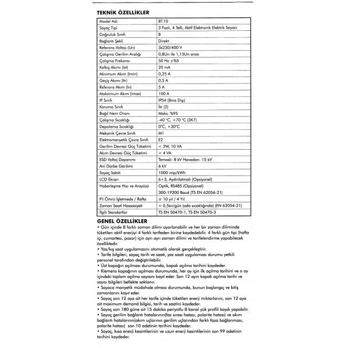 BAYLAN Dijital Trifaze Elektrik Sayacı 3x10(100)A Üç Fazlı Sanayi Dijital Sayaç