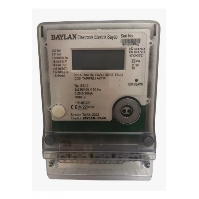 BAYLAN Dijital Trifaze Elektrik Sayacı 3x10(100)A Üç Fazlı Sanayi Dijital Sayaç