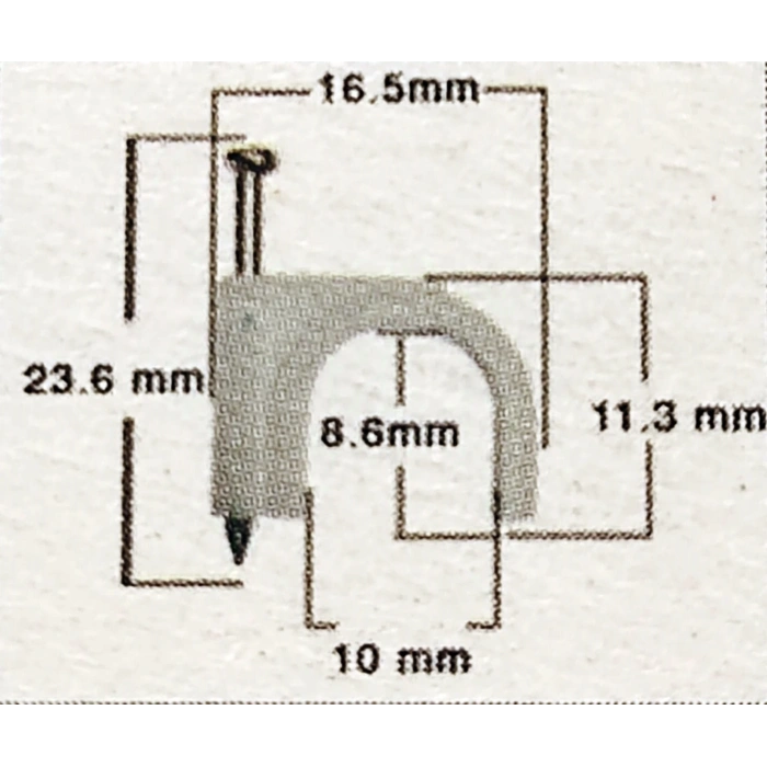 No:4 Beton Çivili Kablo Tutturma Kroşe NO:4 (100 lü Pk.) Beyaz Plastik