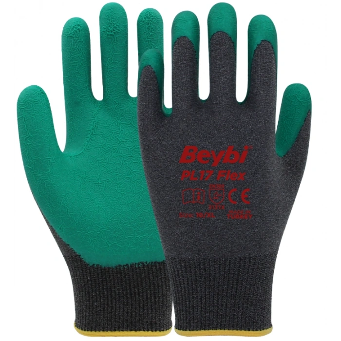 BEYBİ LATEX YARI KAPLI İŞ ELDİVENİ YEŞİL NO:10 XL
