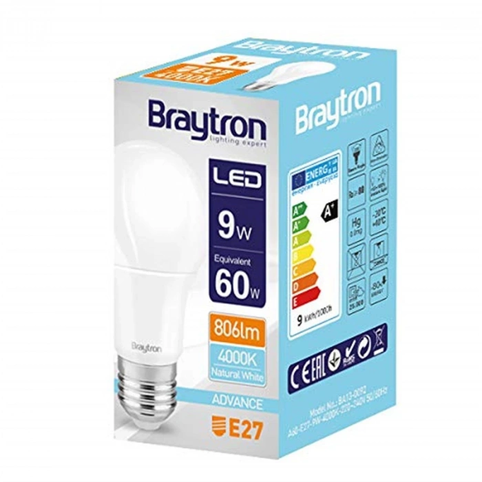 BRAYTRON 9W LED AMPUL E-27 6500K BEYAZ