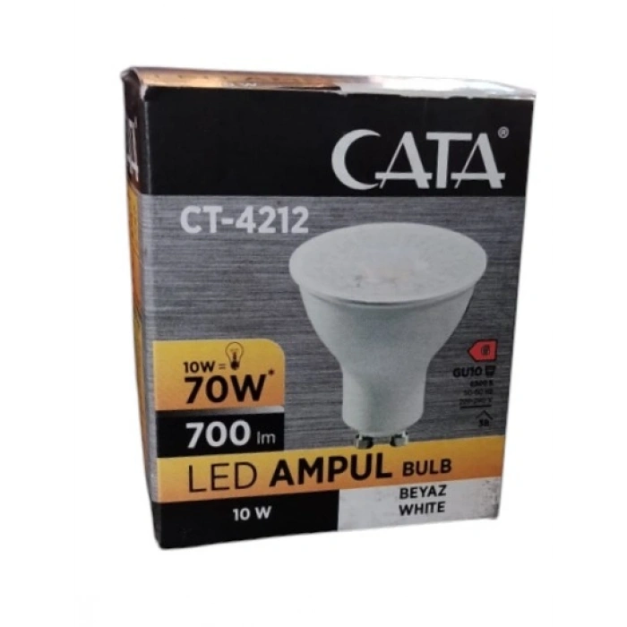 CATA 10w BEYAZ GU10 Duylu Çanak Led Spot Ampul 6400k (Starter Duylu) 220 Volt 10 Watt
