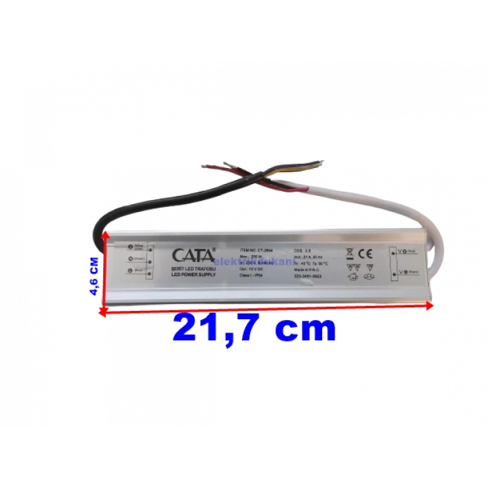 CATA 12V 21A Dış Mekan Led Trafosu 250W IP64