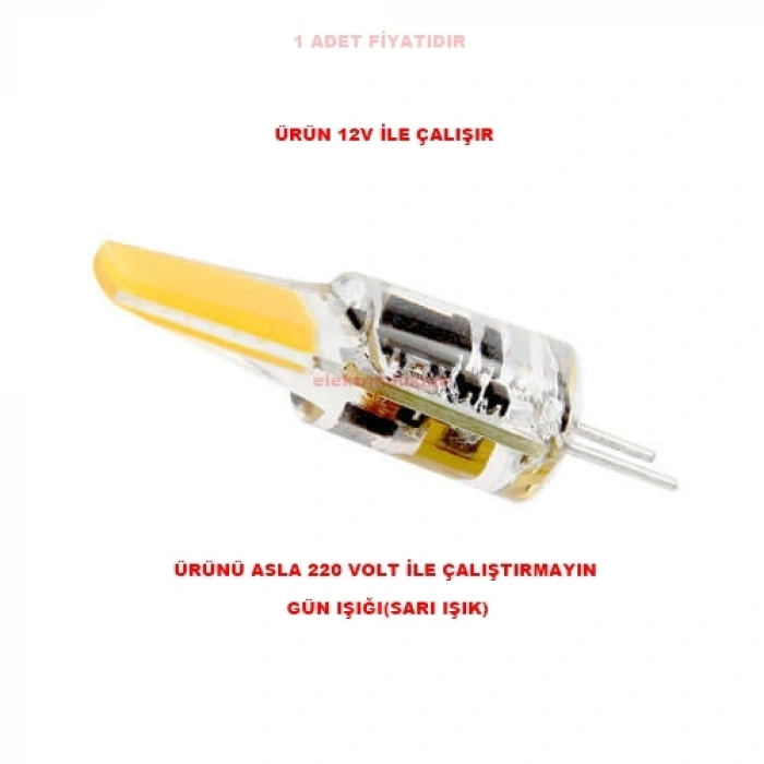 CATA 12v 3w Cop Ledli Kapsül Ampul G4 Duylu 3200K Günışığı (30w Işık Verir)