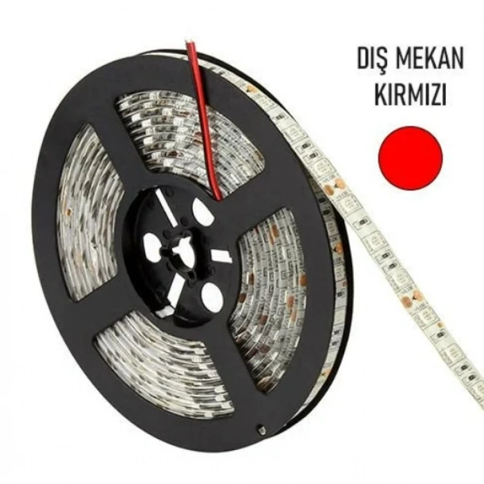 CATA 12v Dc Dış Mekan KIRMIZI Şerit Led IP44 (3 Çip Üç Çip)