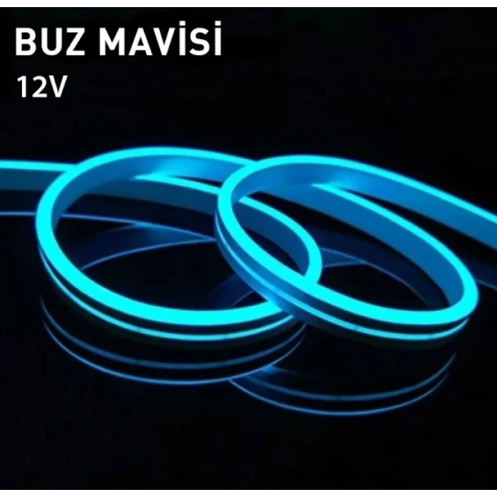 CATA 12V NEON Led Hortum Buz Mavisi (1MT FİYATI) Pk. 50Mt