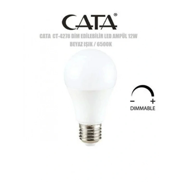 CATA 12W LED AMPUL E-27 DUYLU BEYAZ DİMLENEBİLİR