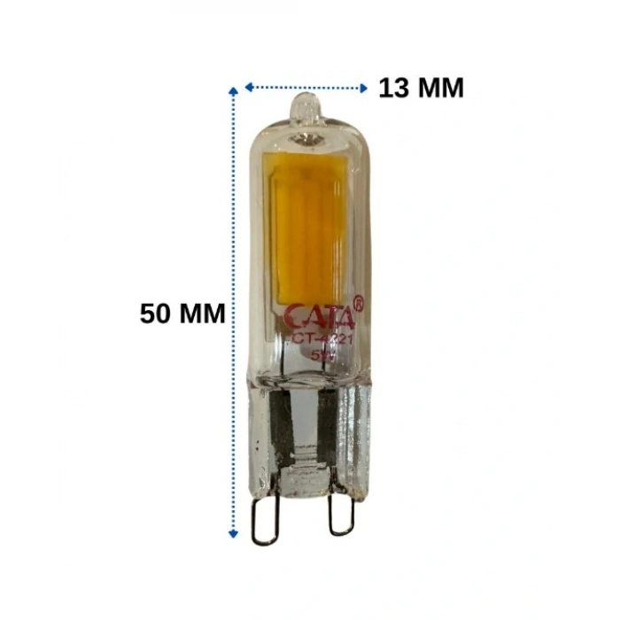 CATA 220v 5w G9 Kapsül Ampul BEYAZ Işık 6400k Geniş Açı (Kıvrık İğne Ayaklı Avize Ampulü 220 Volt 5 Watt)