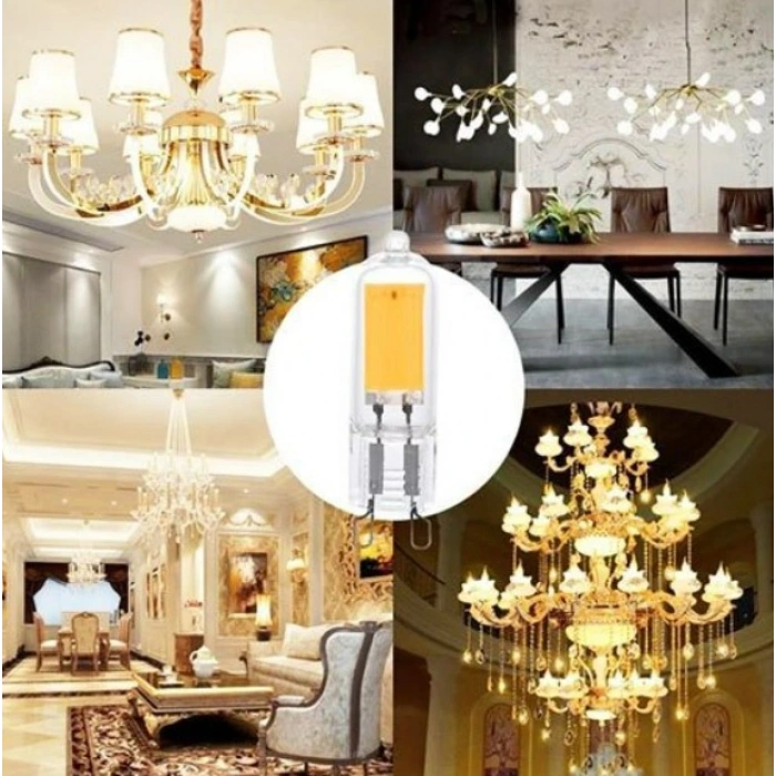 CATA 220v 5w G9 Kapsül Ampul GÜNIŞIĞI Işık 3200k Geniş Açı (Kıvrık İğne Ayaklı Avize Ampulü 220 Volt 5 Watt)