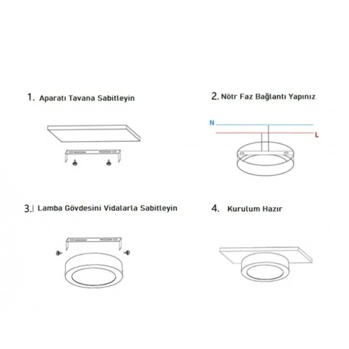 CATA 30W Yuvarlak Sıva Üstü Led Panel 6500K SİYAH Kasa Beyaz Işık IP20