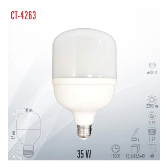CATA 35W E-27 Torch Led Ampul Bulb 6500K Beyaz Işık