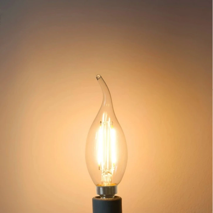 CATA 4w E-14 Rustik Günışığı Kıvrık Alev Modelli Led Buji Ampul 3000k