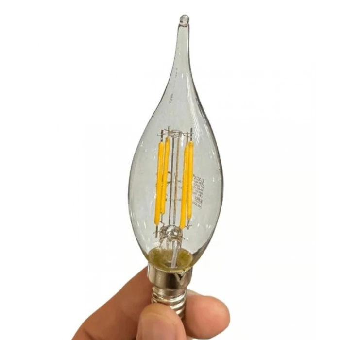 CATA 4w E-14 Rustik Günışığı Kıvrık Alev Modelli Led Buji Ampul 3000k