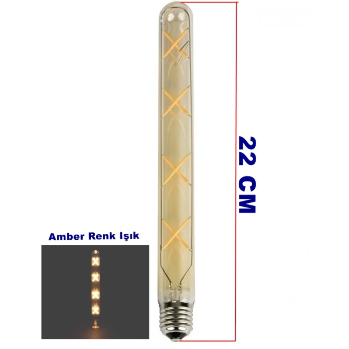 CATA 4W Rustik Led Ampul AMBER Uzun 22Cm