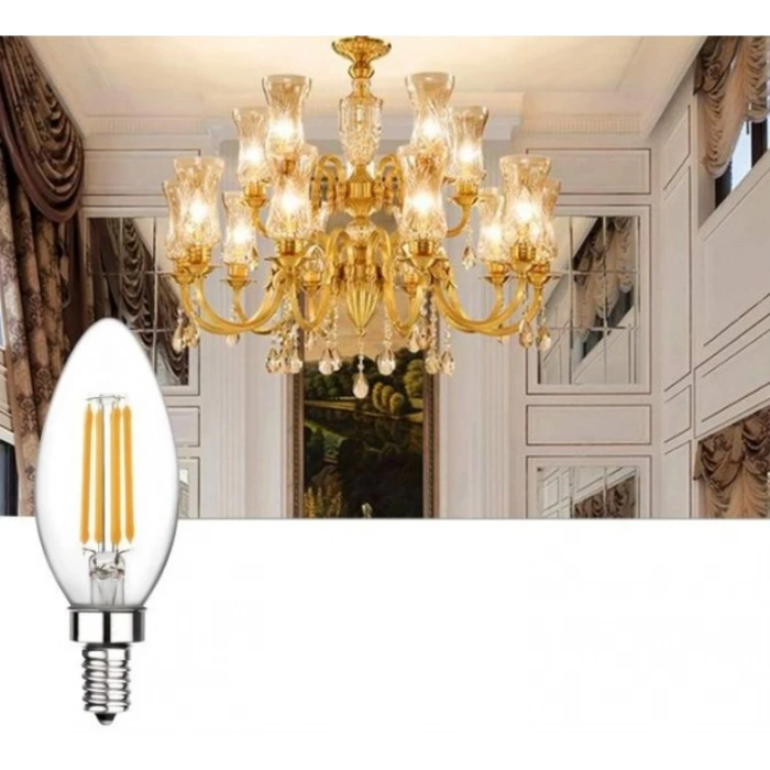 CATA 7w E-14 Rustik GÜNIŞIĞI Led Buji Ampul 3000k 220 Volt 7 Watt