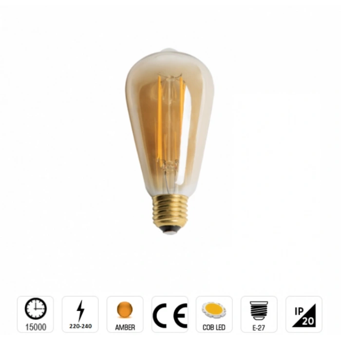 CATA 8W RUSTİK LED AMPUL AMBER ST94