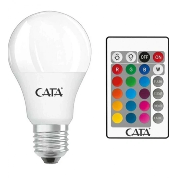 CATA E-27 Duya Takılabilen Uzaktan Kumandalı RGB Led Ampul 9W