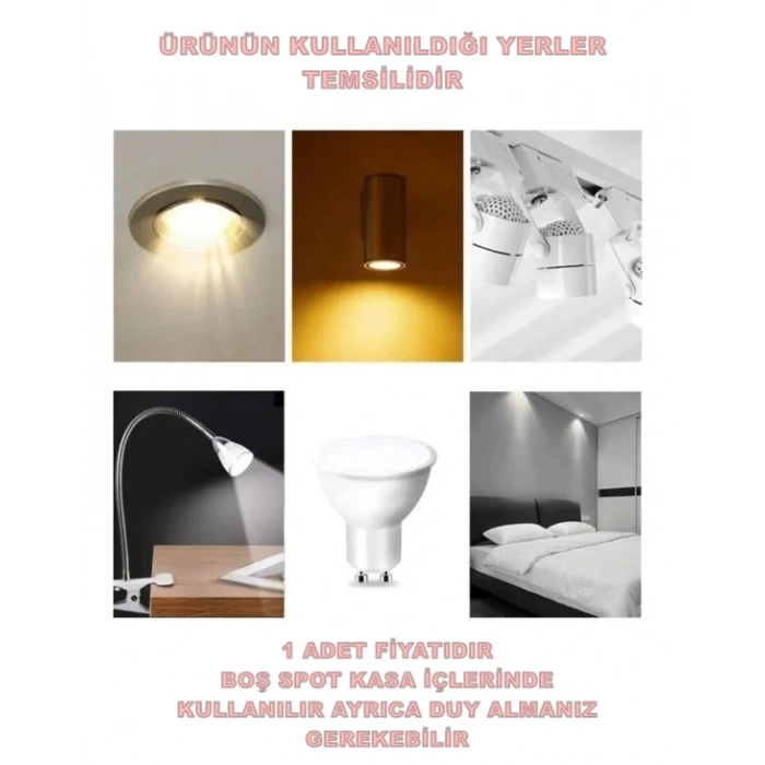 CATA Çanak Led Spot Ampul 10w GU10 Duylu 3000k GÜNIŞIĞI (Starter Duylu)