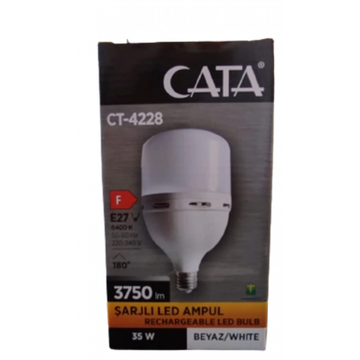 CATA 35w Led Şarjlı Ampul Torch 6500k E-27 (3-6 Saat Yanma Süresi)