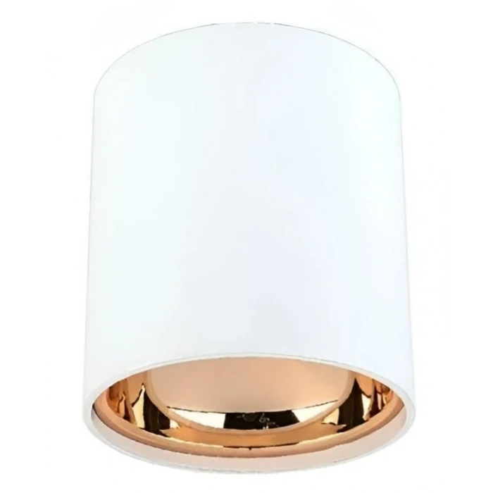 CATA Foça Beyaz-Rose Yuvarlak Sıva Üstü Armatür GU-10 Duylu (Ampulsüz)