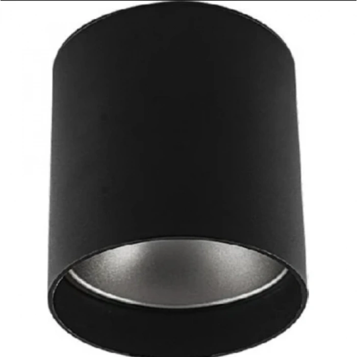 CATA Foça Siyah-Platin Yuvarlak Sıva Üstü Armatür GU-10 Duylu (Ampulsüz)