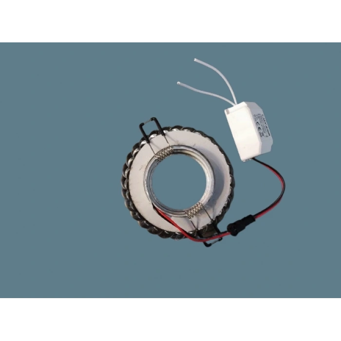 CATA Gardenya Dekoratif Cam Spot Yuvarlak Kristal Krom 3w Efektli 4000K GU10 (Duy Ampul Hariç)